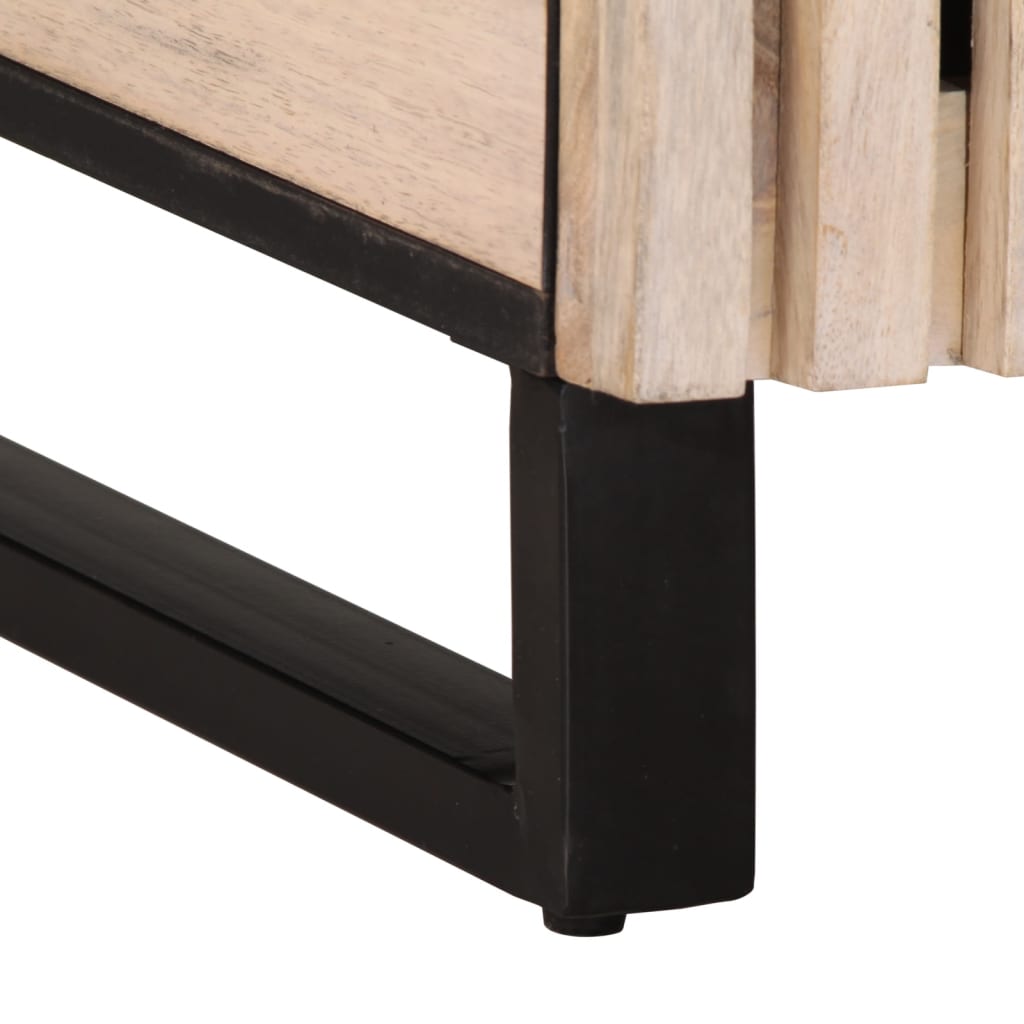 vidaXL Κομοδίνο Λευκό 50x34x60 εκ. από Μασίφ Ξύλο Μάνγκο