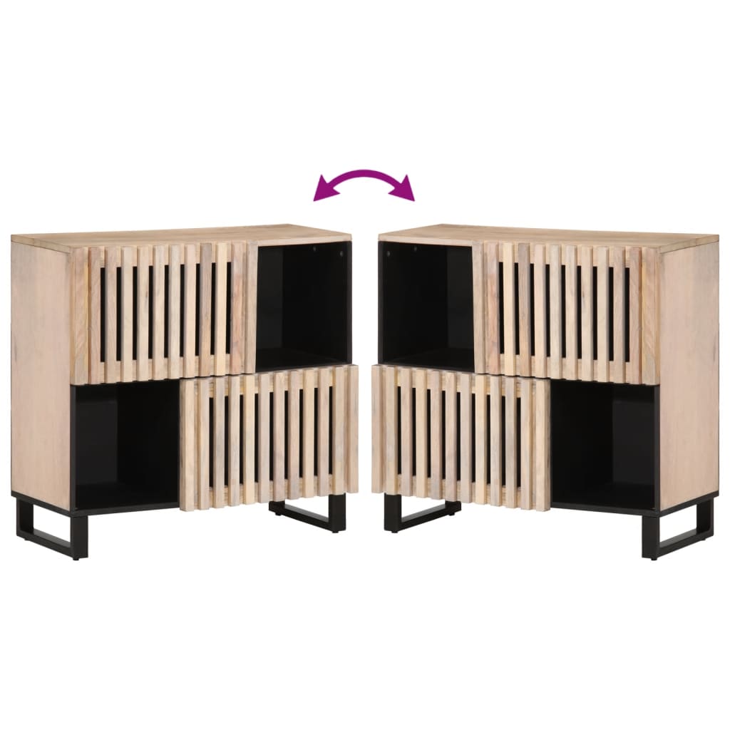 vidaXL Ντουλάπι 80x34x75 εκ. από Μασίφ Ξύλο Μάνγκο