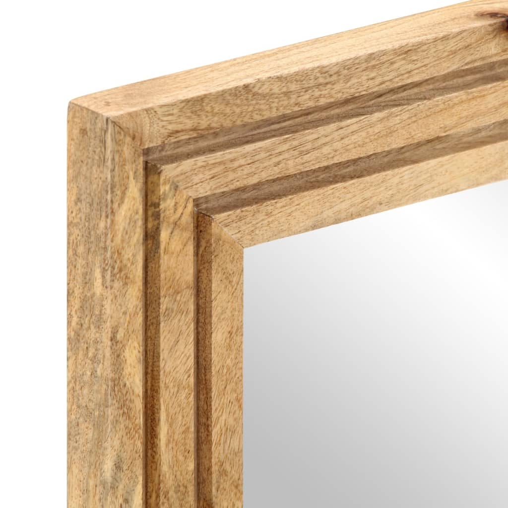 vidaXL Καθρέφτης Μπάνιου 50x70 εκ. Μασίφ Ακατέργαστο Ξύλο Μάνγκο/Γυαλί