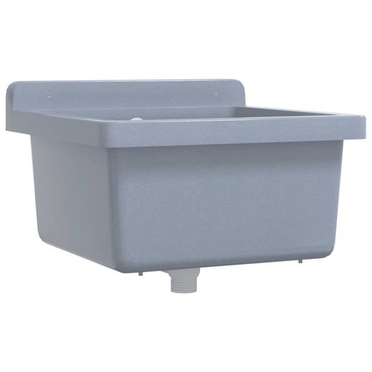 vidaXL Νιπτήρας Επίτοιχος Γκρι 40x40x24 εκ. από Ρητίνη