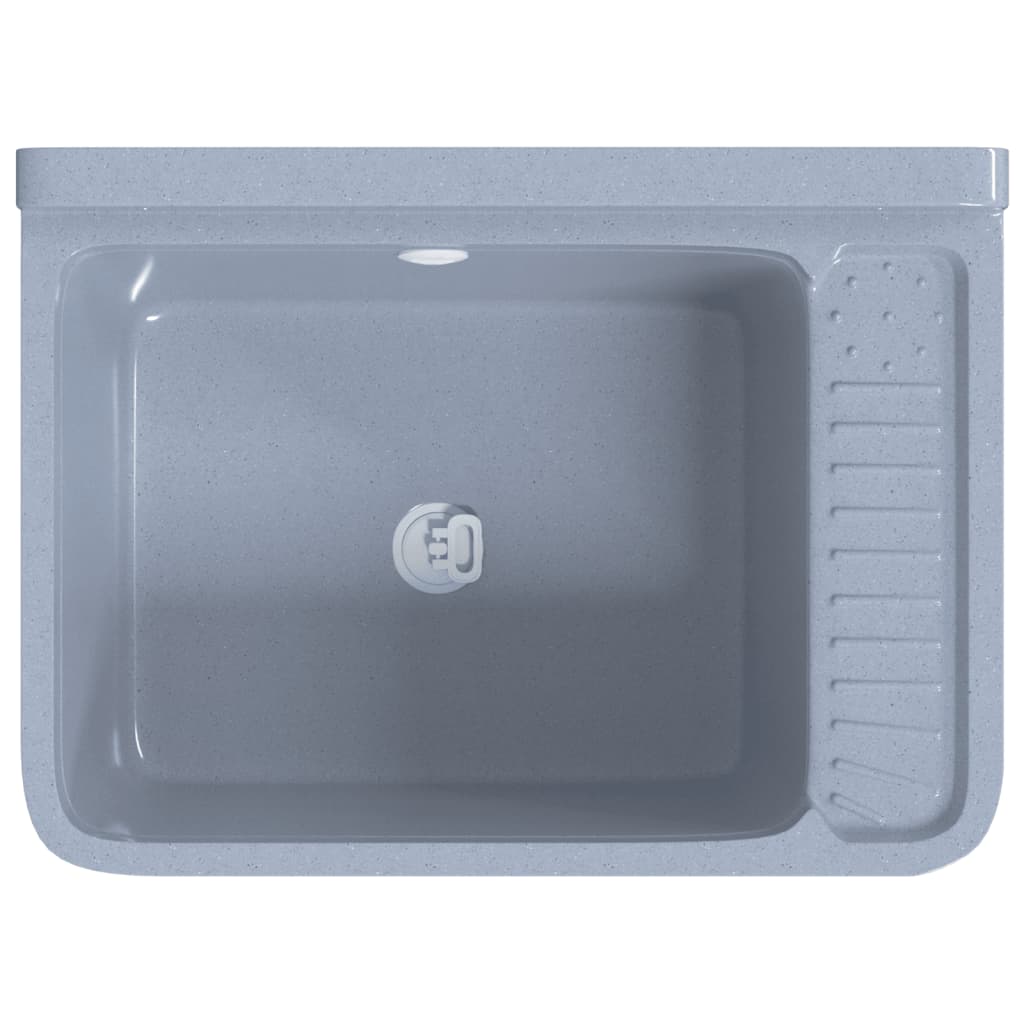 vidaXL Νιπτήρας Επίτοιχος Γκρι 50x35x24 εκ. από Ρητίνη