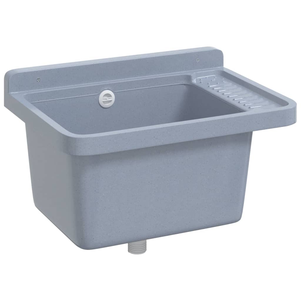 vidaXL Νιπτήρας Επίτοιχος Γκρι 50x35x24 εκ. από Ρητίνη