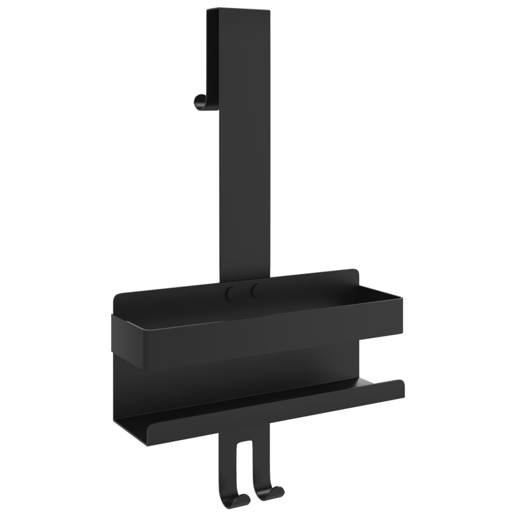 vidaXL Καλαθάκι Ντους Κρεμαστό Ματ Μαύρο Βουρτσ. 304 Αν. Ατσάλι