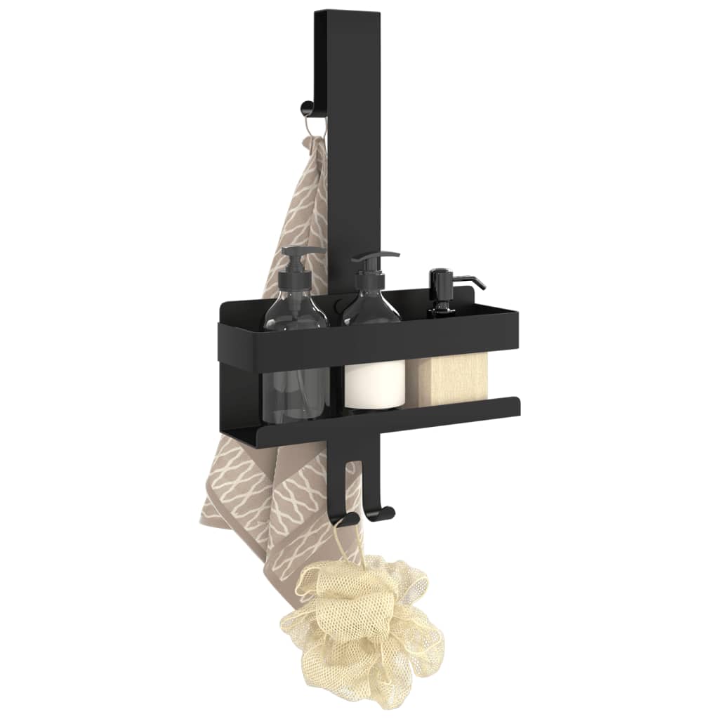 vidaXL Καλαθάκι Ντους Κρεμαστό Ματ Μαύρο Βουρτσ. 304 Αν. Ατσάλι