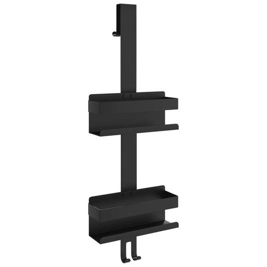 vidaXL Καλαθάκι Ντους Κρεμαστό Ματ Μαύρο Βουρτσ. 304 Αν. Ατσάλι