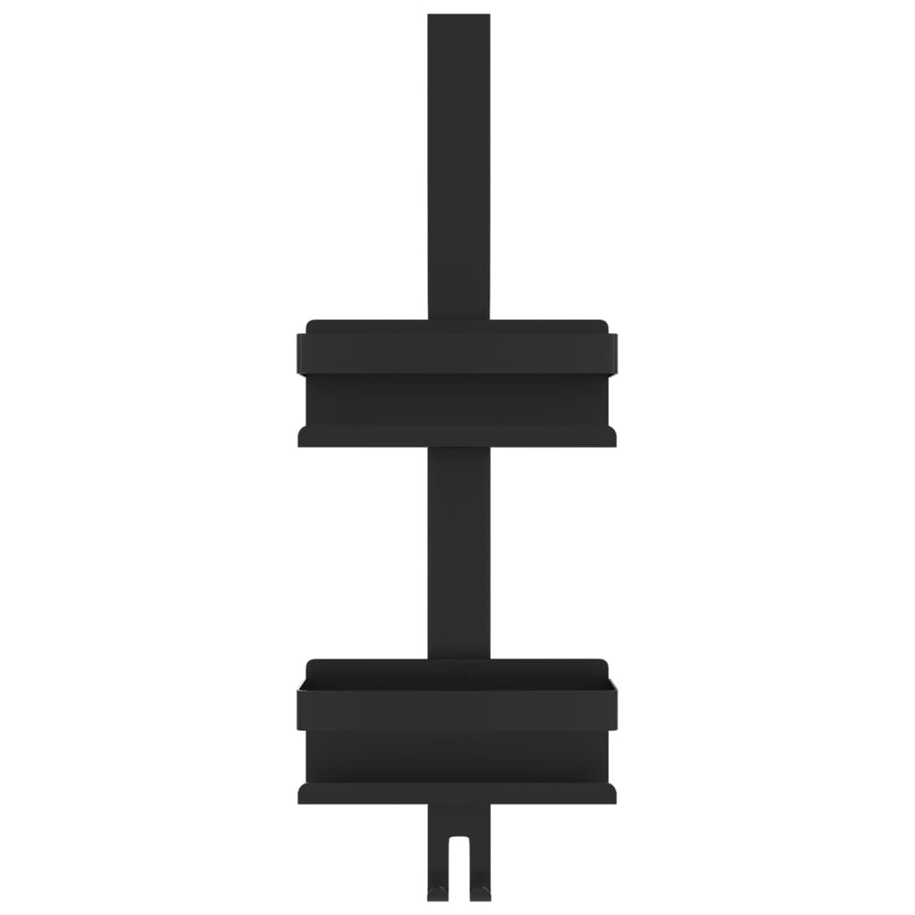 vidaXL Καλαθάκι Ντους Κρεμαστό Ματ Μαύρο Βουρτσ. 304 Αν. Ατσάλι