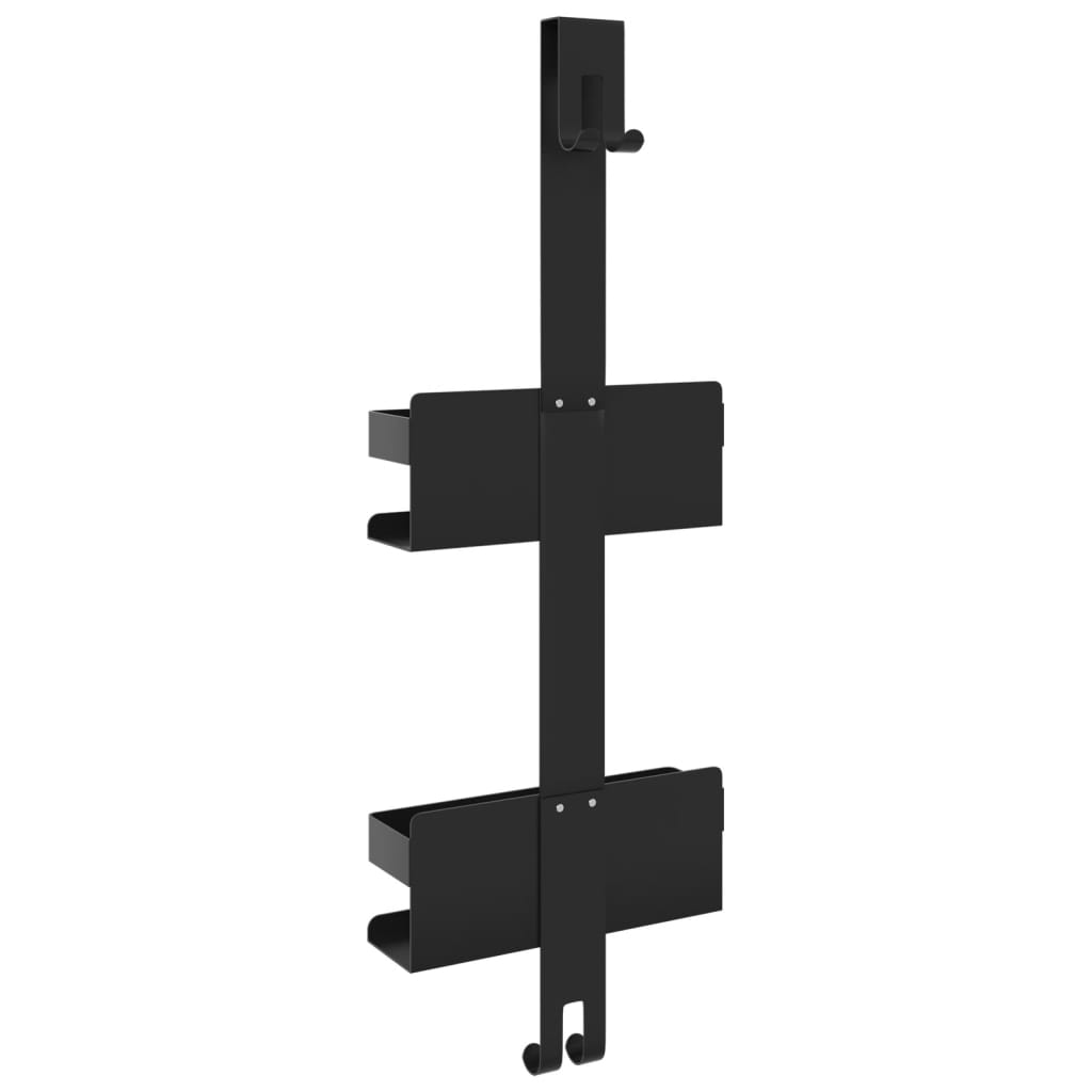 vidaXL Καλαθάκι Ντους Κρεμαστό Ματ Μαύρο Βουρτσ. 304 Αν. Ατσάλι