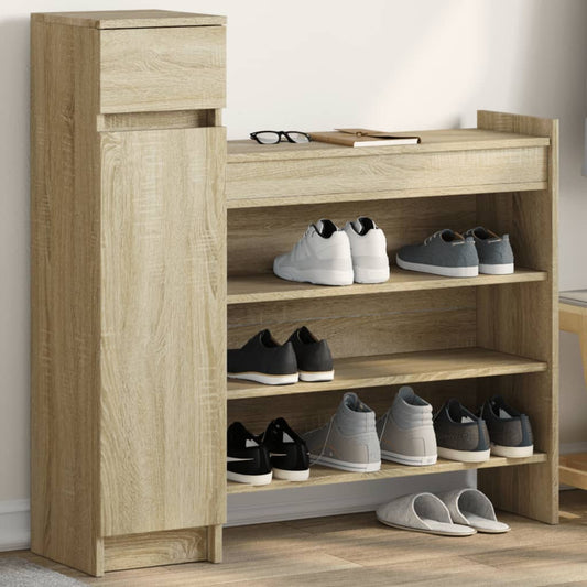 vidaXL Παπουτσοθήκη Sonoma Δρυς 100,5x28x100εκ. από Επεξεργασμένο Ξύλο