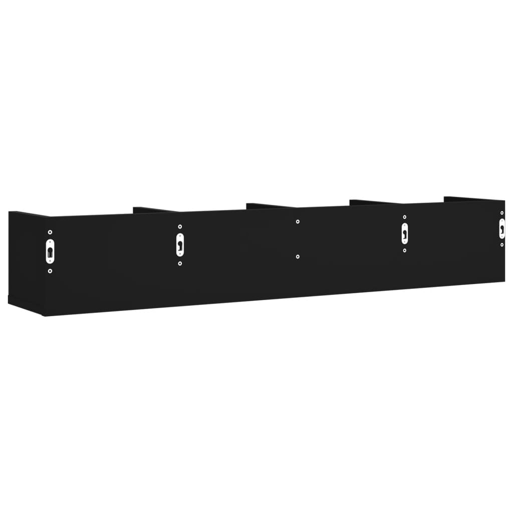 vidaXL Ντουλάπια Τοίχου 2 τεμ. Μαύρα 99x18x16,5 εκ. Επεξεργασμένο Ξύλο