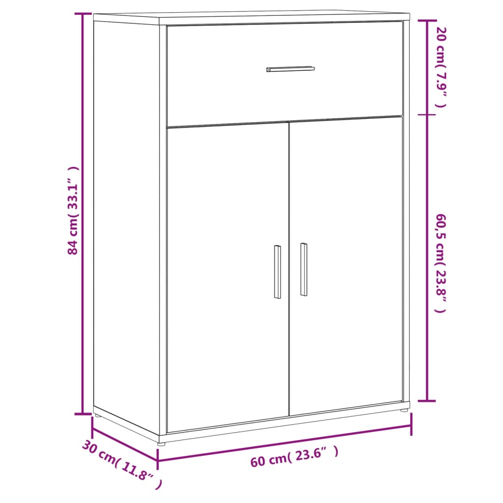vidaXL Ντουλάπι Καπνιστή Δρυς 60x30x84 εκ. από Επεξεργασμένο Ξύλο