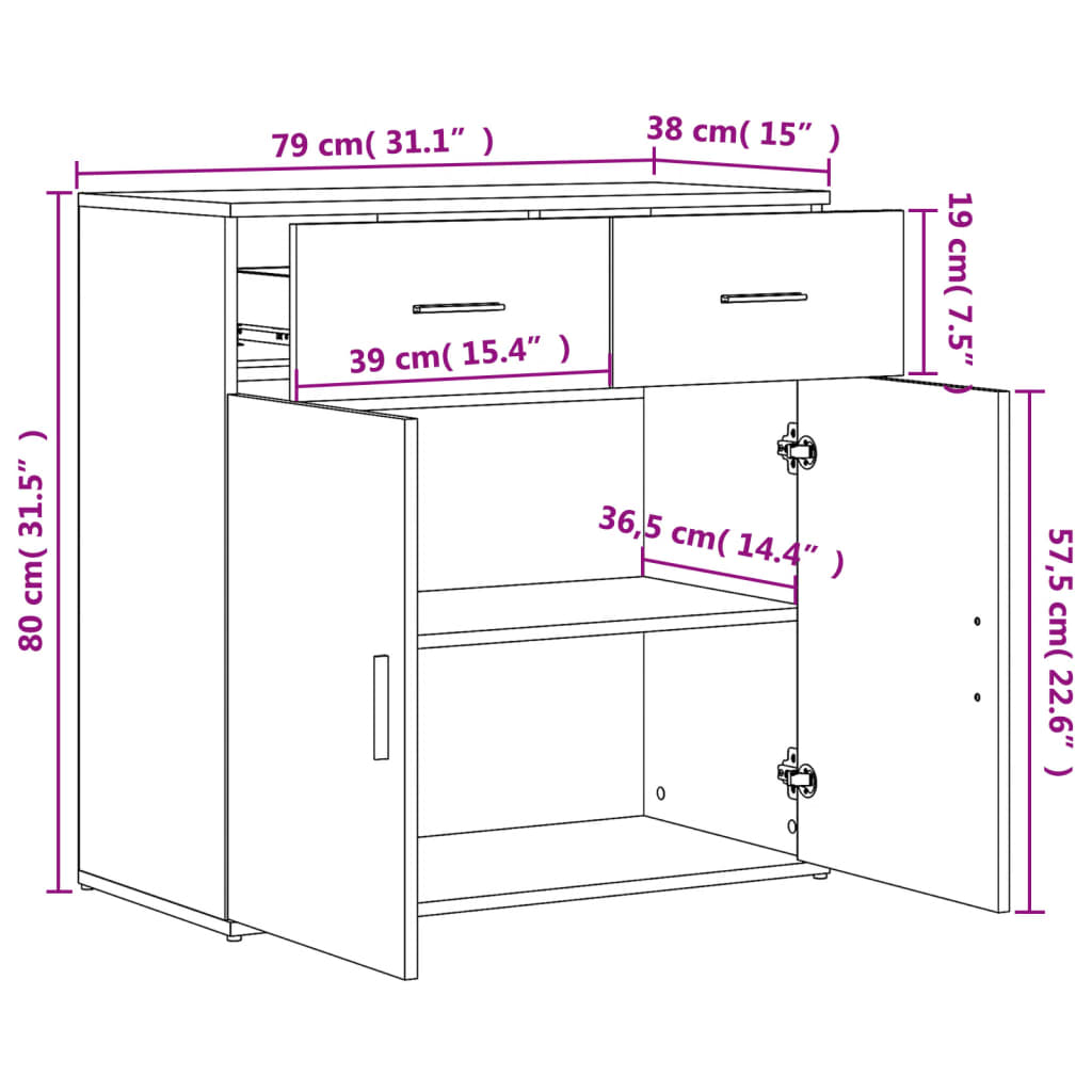 vidaXL Ραφιέρα Λευκή 79 x 38 x 80 εκ. από Επεξεργασμένο Ξύλο