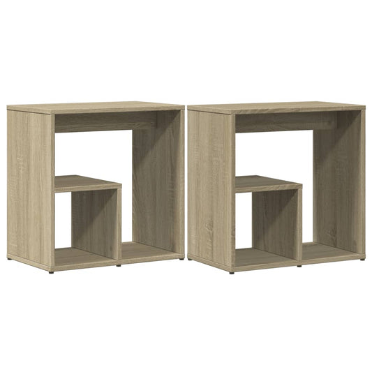 vidaXL Τραπέζια Βοηθητικά 2 τεμ Sonoma Δρυς 50x30x50 εκ. Επεξ. Ξύλο