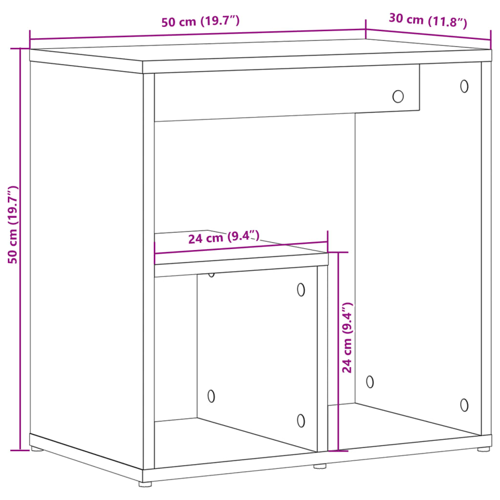 vidaXL Τραπεζάκια Σαλονιού 2 τεμ. Καπνιστή Δρυς 50x30x50 εκ Επεξ. Ξύλο