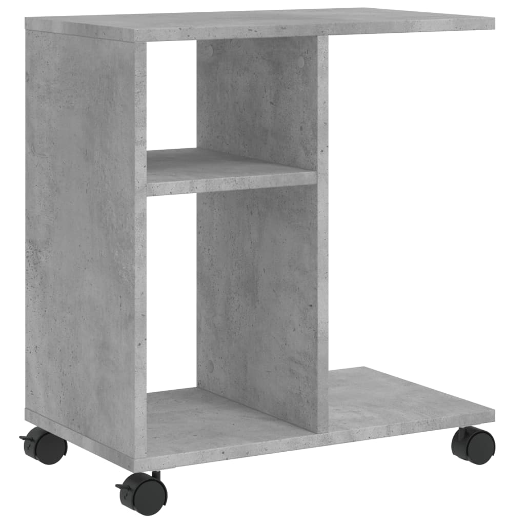 vidaXL Βοηθητικό Τραπέζι με Ρόδες Γκρι Σκυρ 50x30x55 εκ Επεξ. Ξύλο