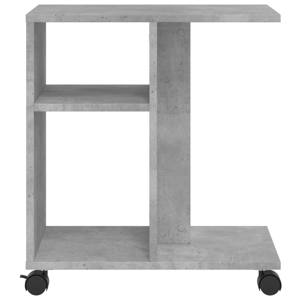 vidaXL Βοηθητικό Τραπέζι με Ρόδες Γκρι Σκυρ 50x30x55 εκ Επεξ. Ξύλο