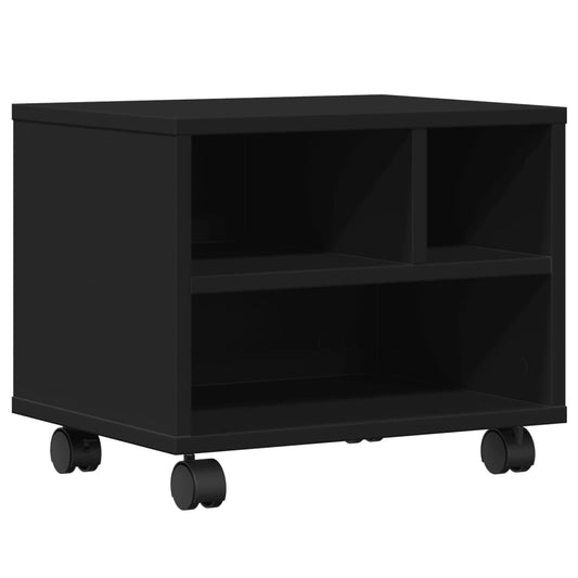 vidaXL Βάση Εκτυπωτή με Ρόδες Μαύρο 41x32x34,5 εκ.