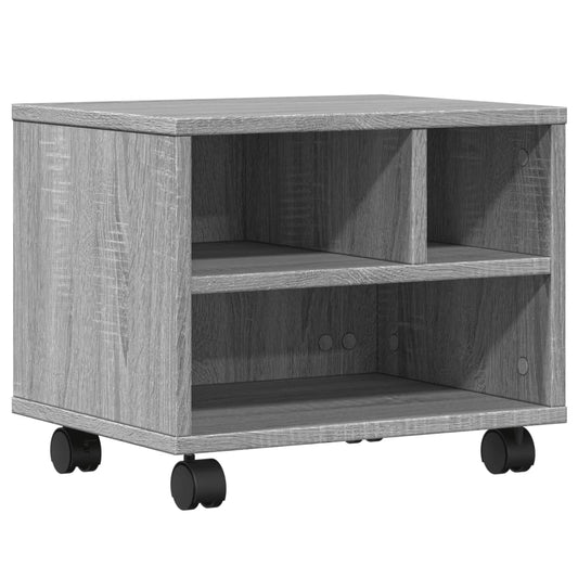 vidaXL Βάση Εκτυπωτή με Ρόδες Γκρι Sonoma 41x32x34,5 εκ.