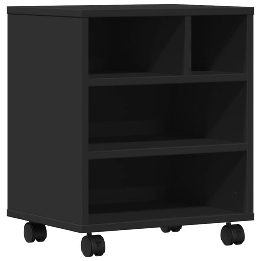 vidaXL Βάση Εκτυπωτή με Ρόδες Μαύρο 41 x 32 x 48 εκ.