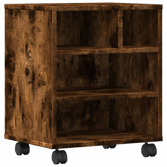 vidaXL Βάση Εκτυπωτή με Ρόδες Καπνιστή Δρυς 41 x 32 x 48 εκ.