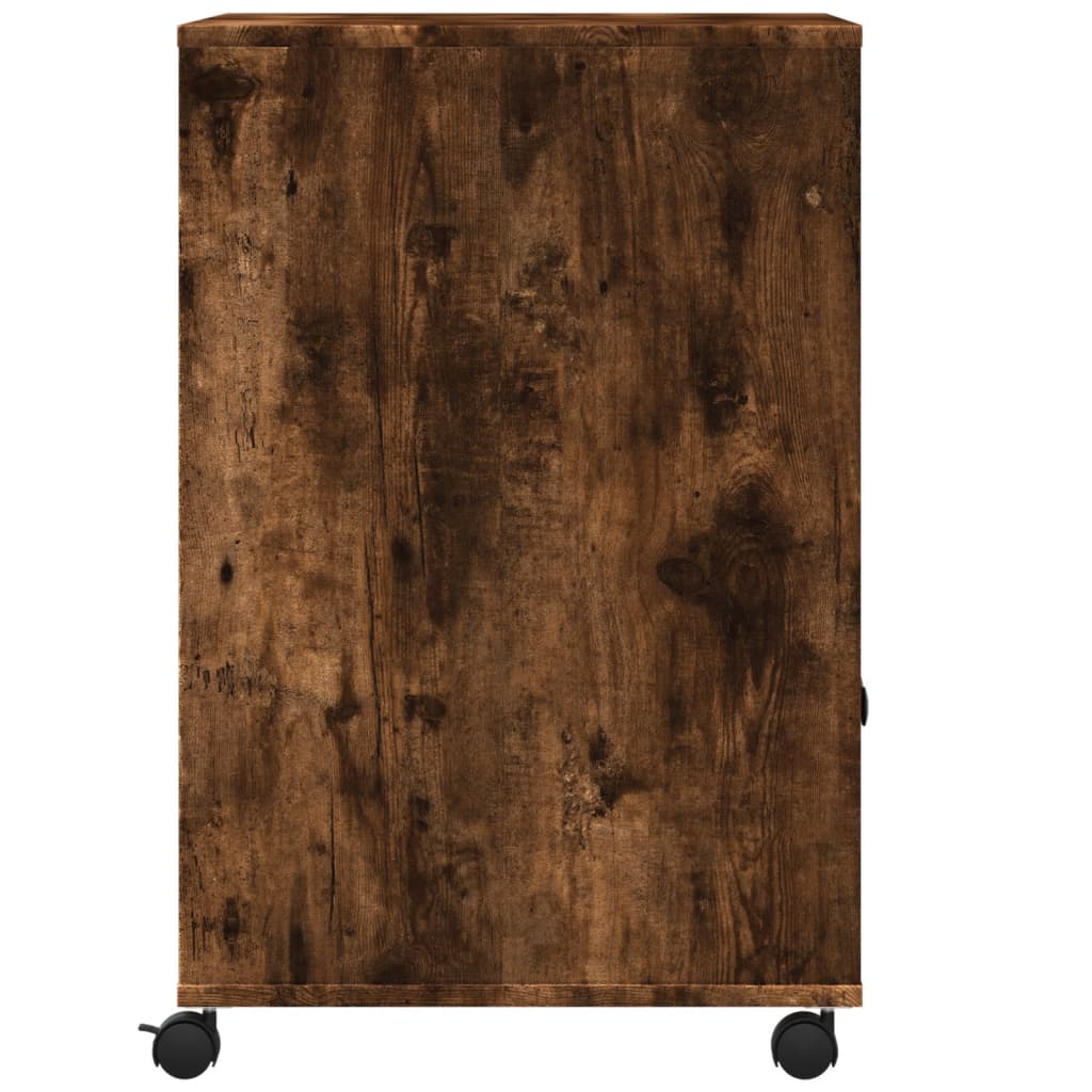 vidaXL Βάση Εκτυπωτή με Ρόδες Καπνιστή Δρυς 60 x 48 x 74 εκ.