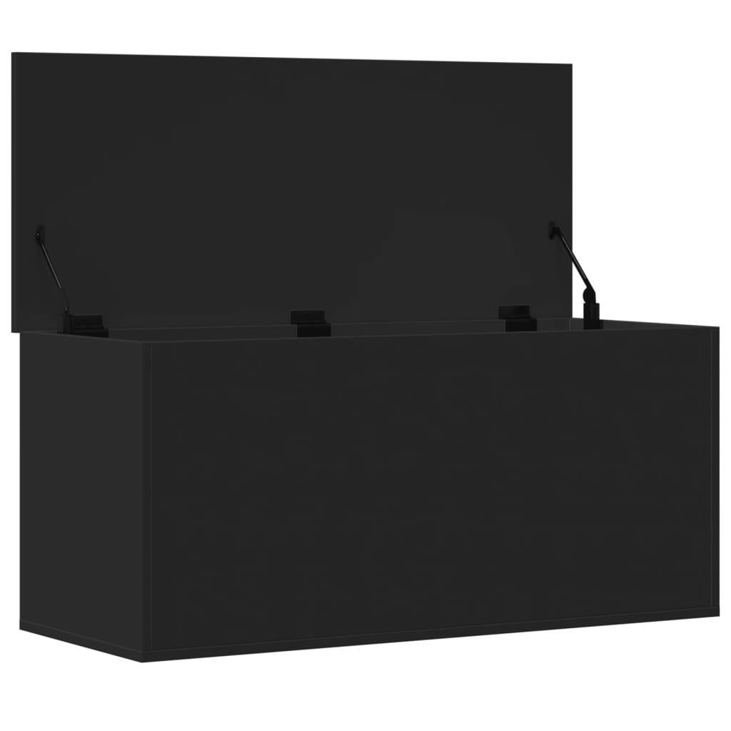 vidaXL Κουτί Αποθήκευσης Μαύρο 100x42x46 εκ. Επεξεργασμένο Ξύλο
