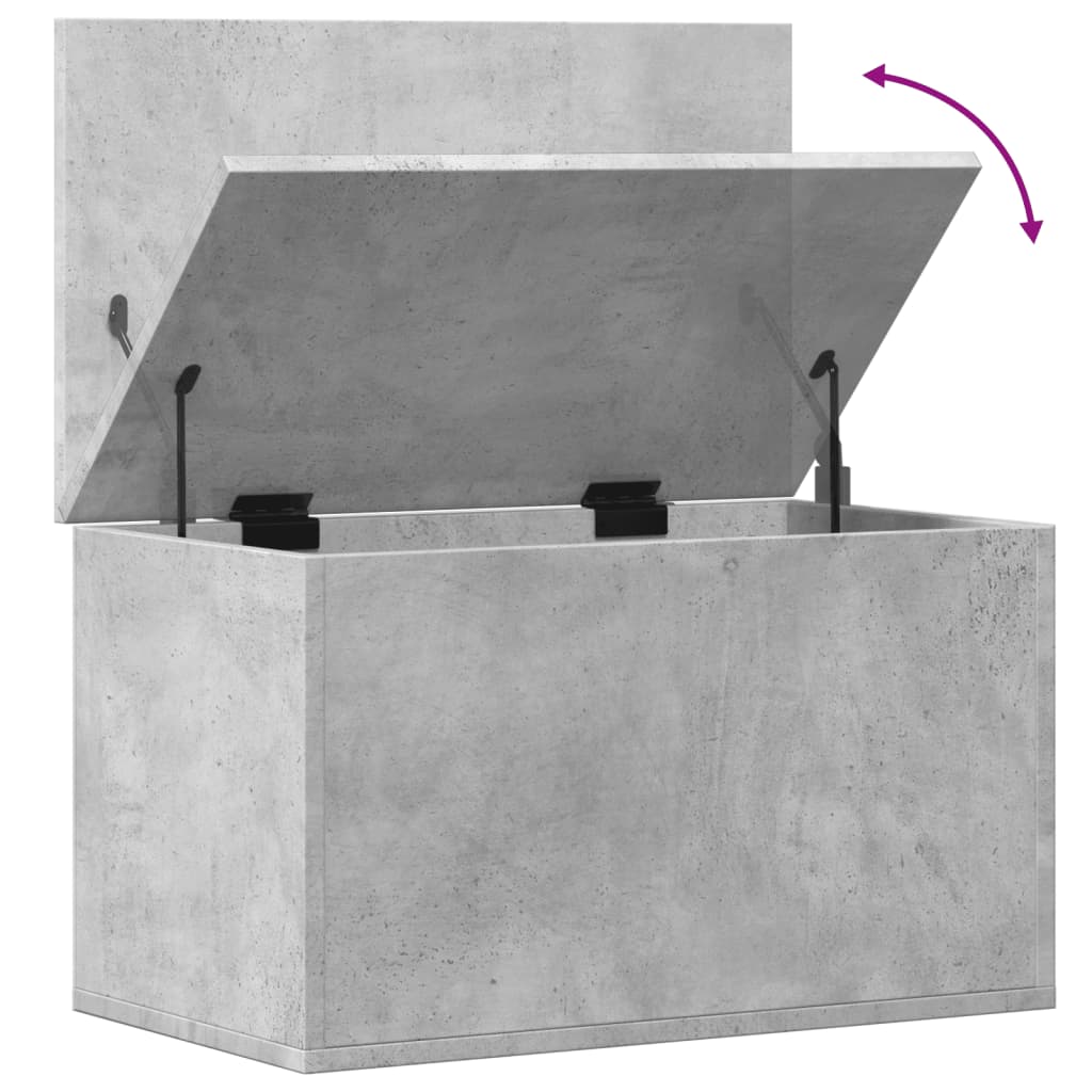 vidaXL Κουτί Αποθήκευσης Γκρι Σκυροδέματος 60x35x35 εκ. Επεξεργ. Ξύλο