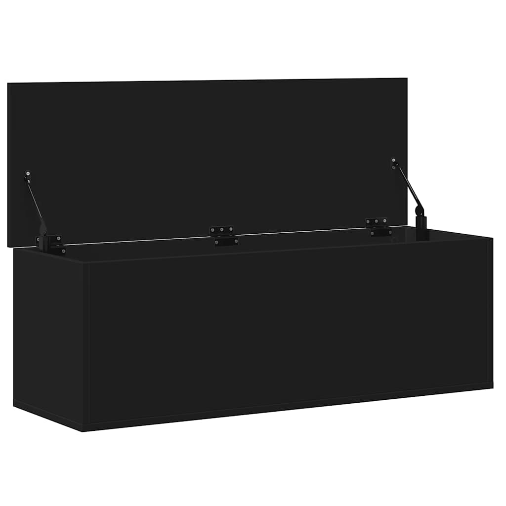 vidaXL Κουτί Αποθήκευσης Μαύρο 102x35x35 εκ. Επεξεργασμένο Ξύλο