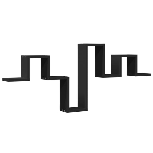 vidaXL Ράφι Τοίχου Μαύρη 104,5x10x43 εκ. από Επεξεργασμένο Ξύλο