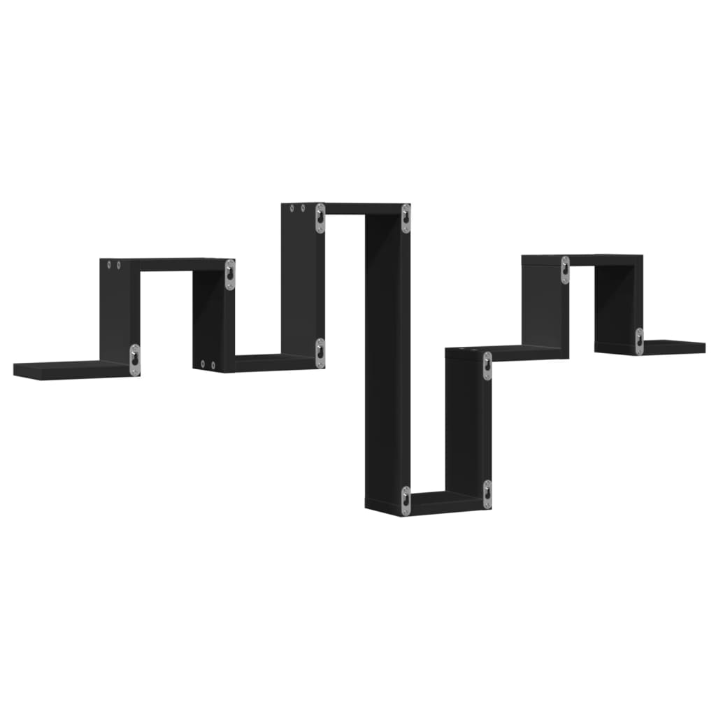 vidaXL Ράφι Τοίχου Μαύρη 104,5x10x43 εκ. από Επεξεργασμένο Ξύλο