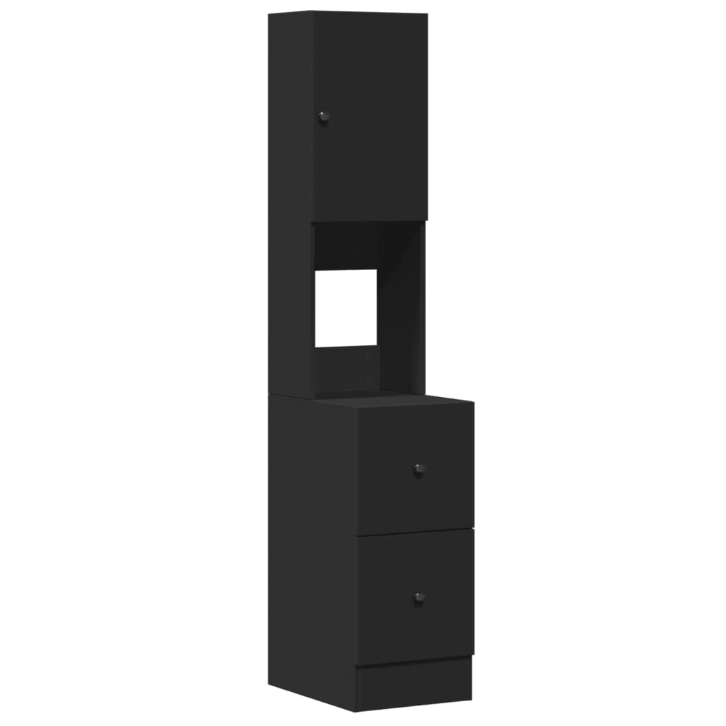 vidaXL Στήλη Κουζίνας Μαύρη 35 x 50 x 180 εκ. από Επεξεργασμένο Ξύλο