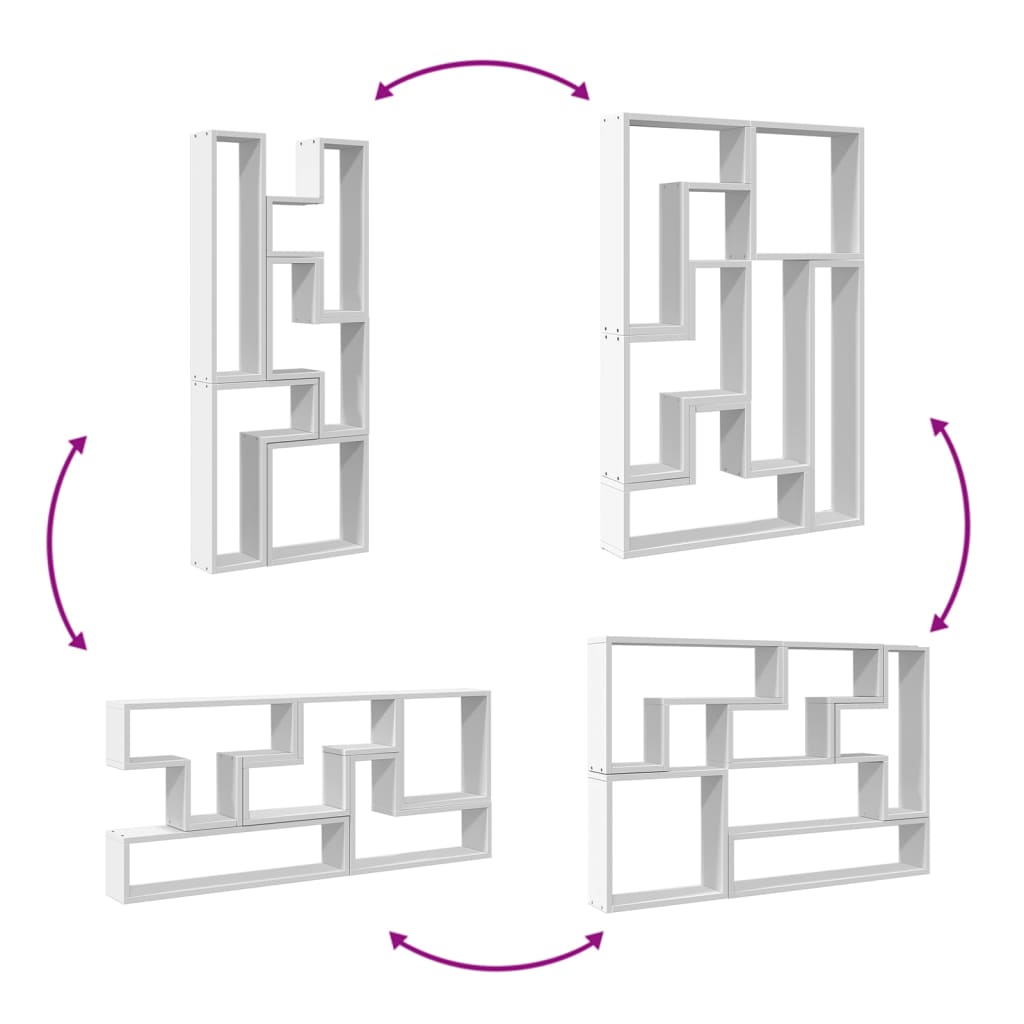 vidaXL Ραφιέρα Τοίχου Λευκό 96x12x64 εκ. από Επεξεργασμένο Ξύλο