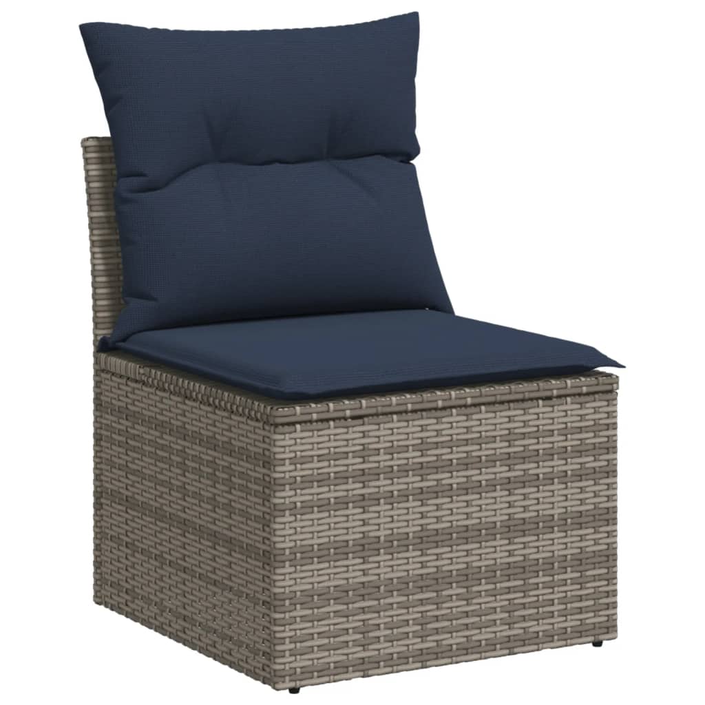 vidaXL Σετ Καναπέδων Κήπου 11 Τεμαχίων με Μαξιλάρια Γκρι από Συνθετικό Ρατάν
