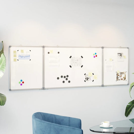 vidaXL Πίνακας Μαρκαδόρου Μαγνητικός Πτυσσόμ. 200x60x1,7εκ. Αλουμινίου