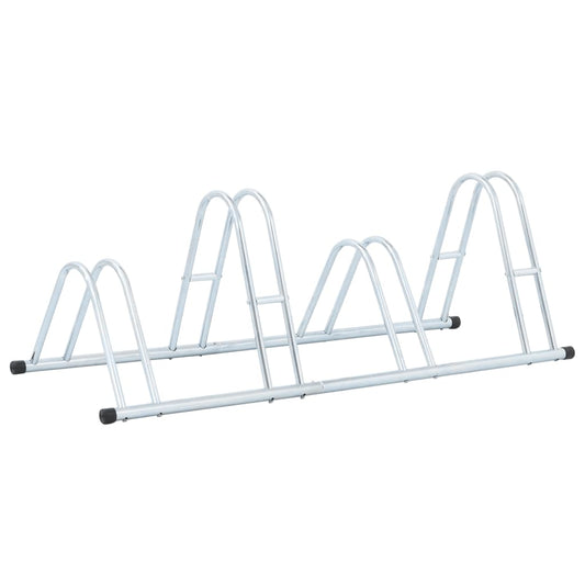 vidaXL Bike Rack for 4 Bikes Floor-Mounted Galvanized Steel