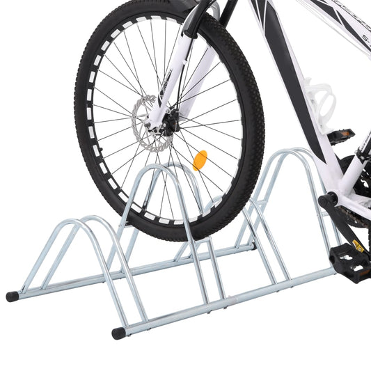 vidaXL Bike Rack for 4 Bikes Floor-Mounted Galvanized Steel