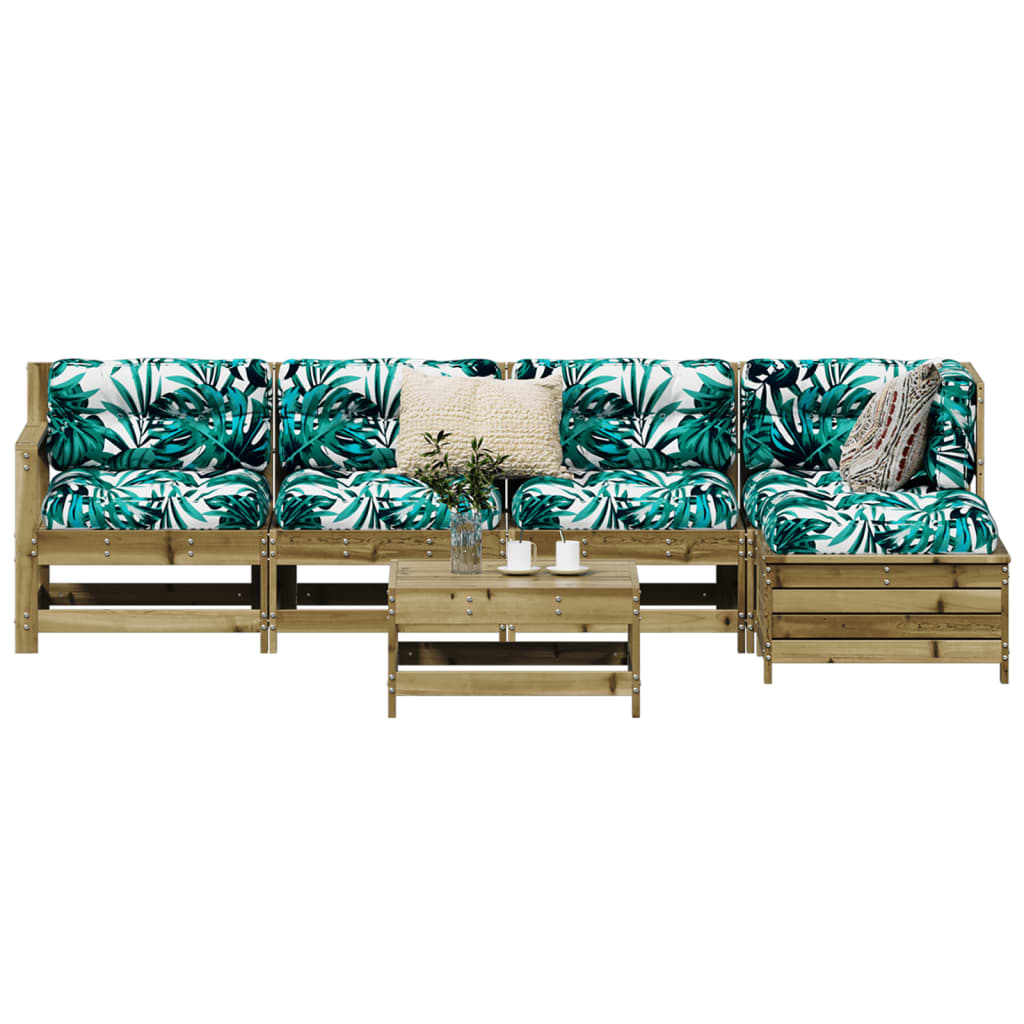 vidaXL Καναπές Κήπου Σετ 6 Τεμαχίων από Εμποτισμένο Ξύλο Πεύκου