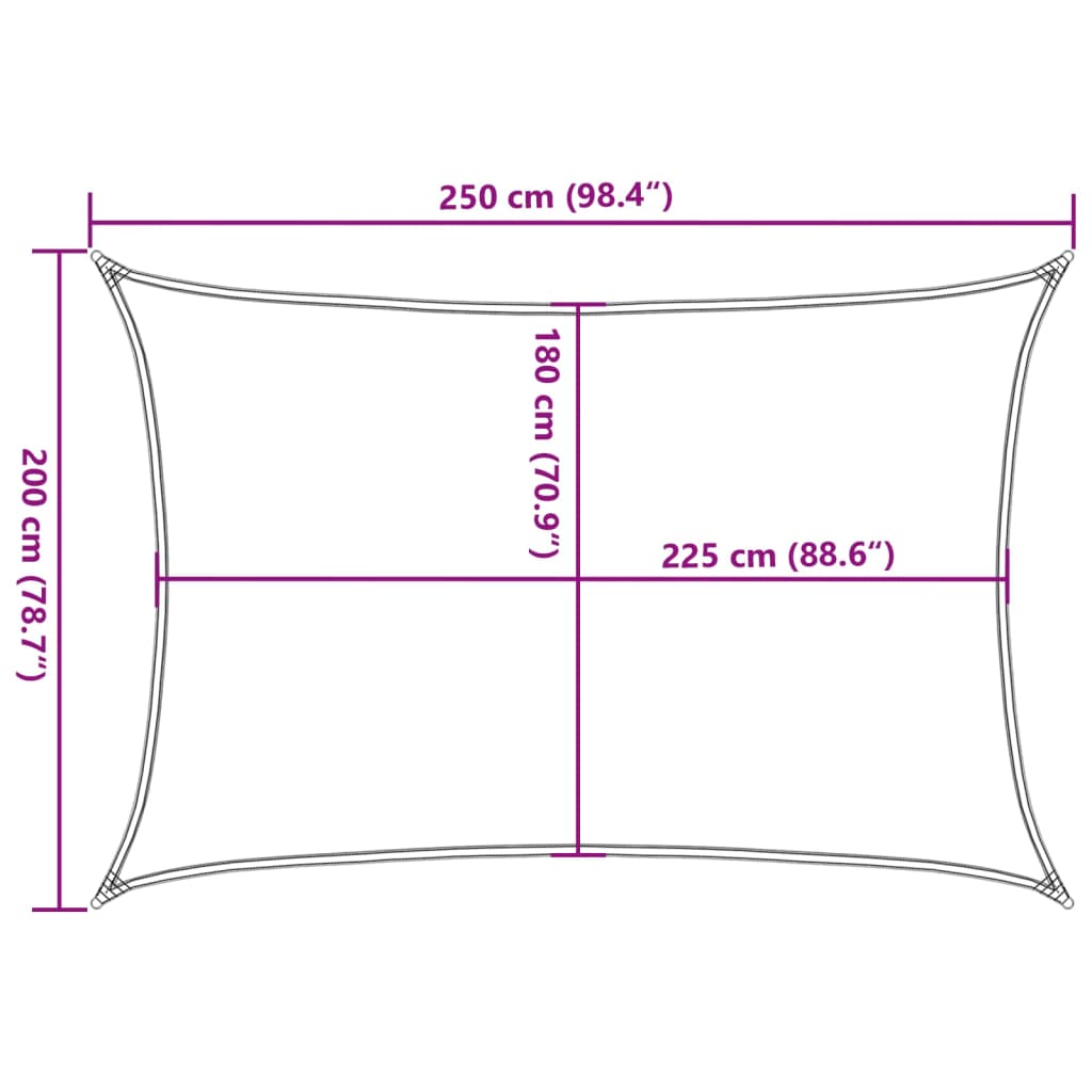 vidaXL Πανί Σκίασης Ορθογώνιο Αν. Γκρι 2x2,5 μ. HDPE 160 γρ./μ²