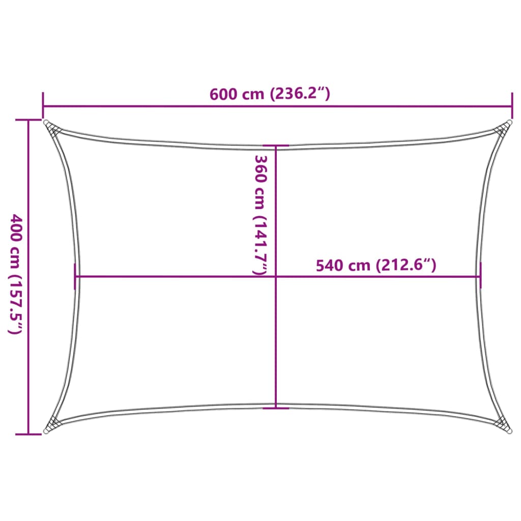 vidaXL Πανί Σκίασης Ορθογώνιο Ανοιχτό Γκρι 4x6 μ. HDPE 160 γρ./μ²