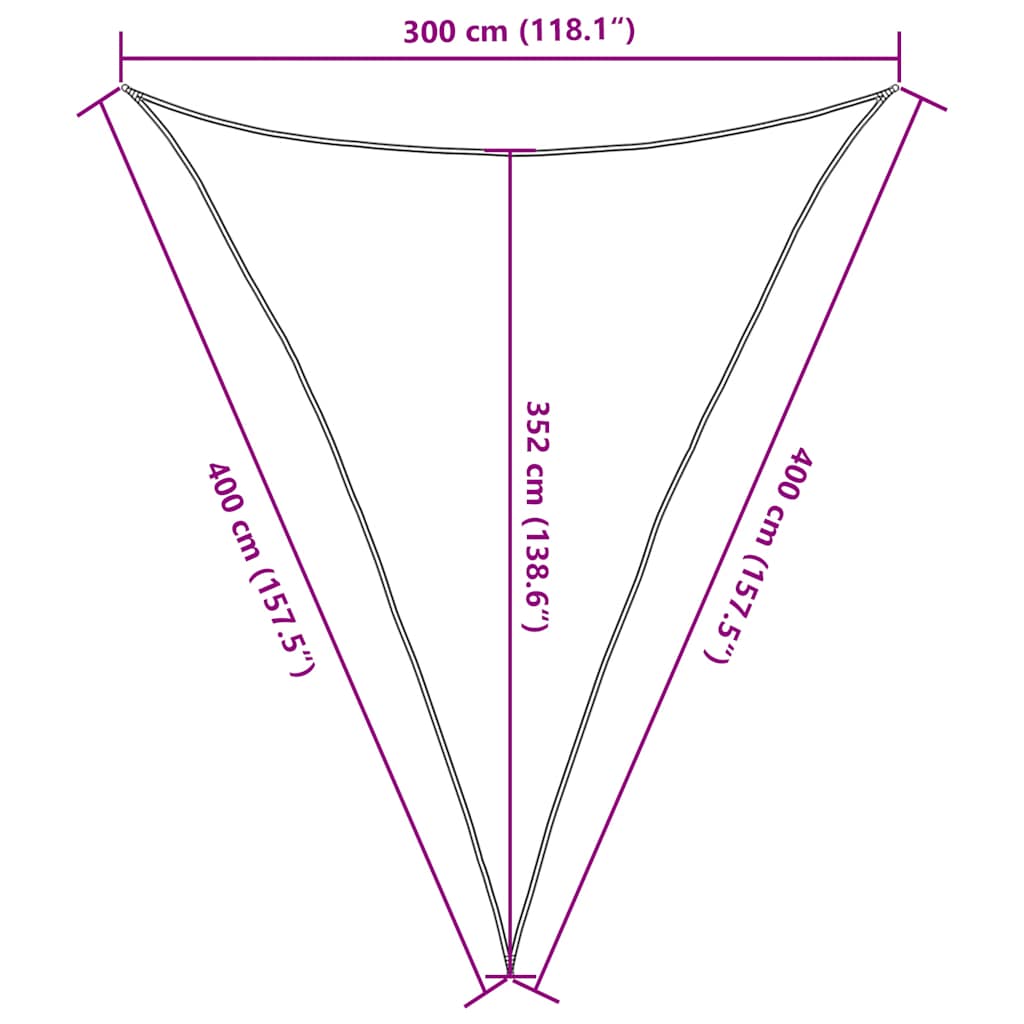 vidaXL Πανί Σκίασης 160 γρ./μ² Τριγωνικό Άμμος 3x4x4 μ. HDPE