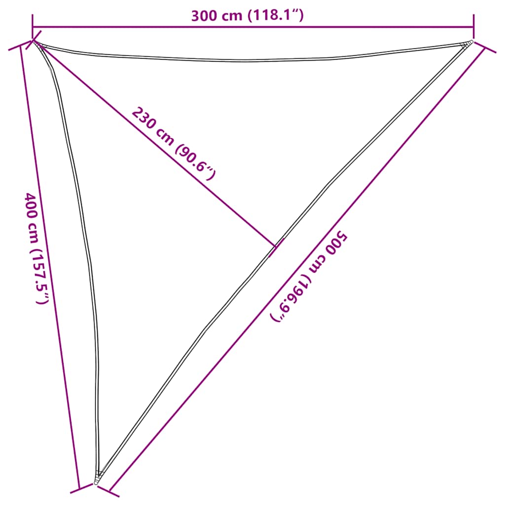 vidaXL Πανί Σκίασης 160 γρ./μ² Τριγωνικό Άμμος 3x4x5 μ. HDPE