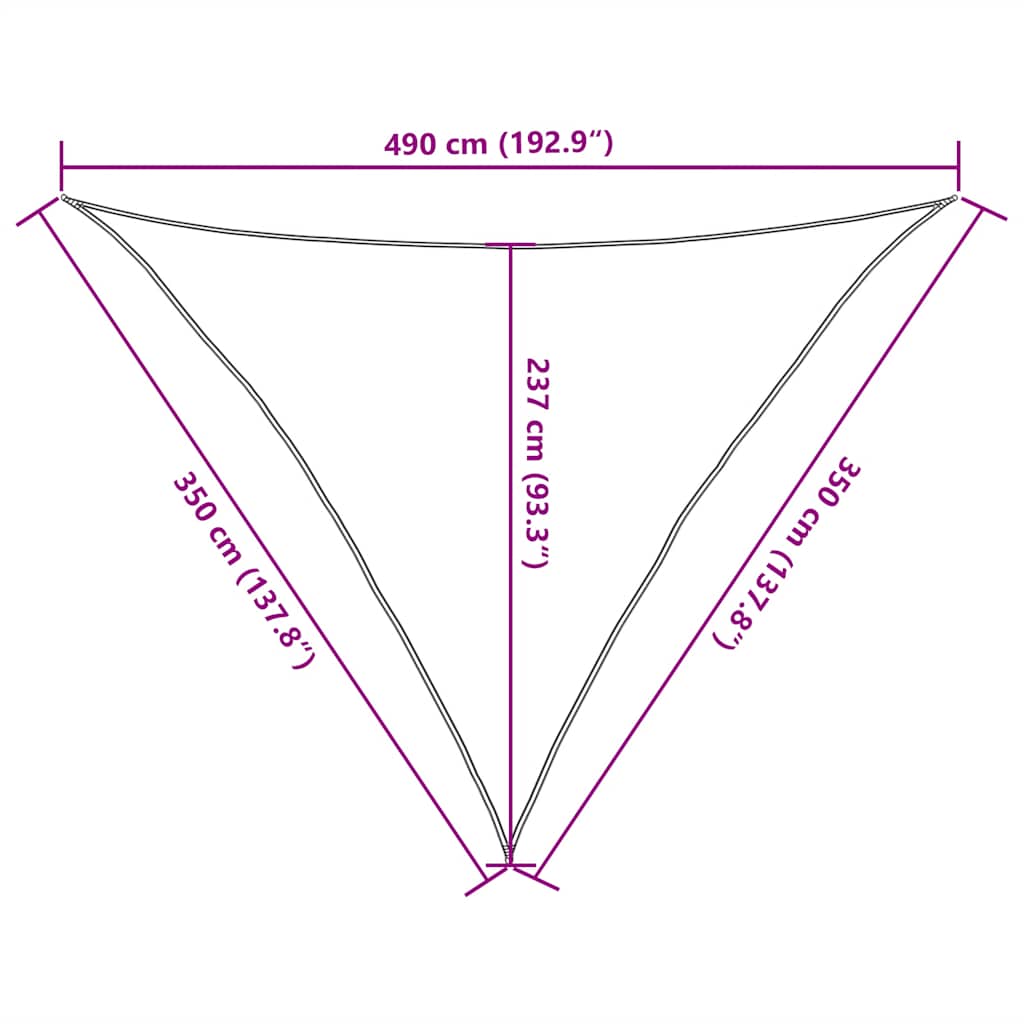 vidaXL Πανί Σκίασης 160 γρ./μ² Τριγωνικό Άμμος 3,5x3,5x4,9 μ. HDPE