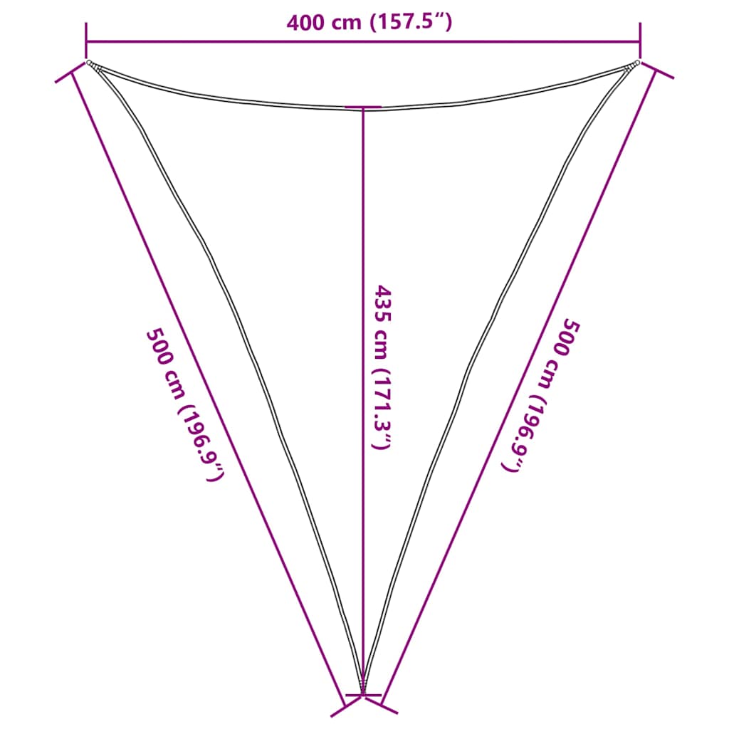 vidaXL Πανί Σκίασης 160 γρ./μ² Τριγωνικό Άμμος 4x5x5 μ. HDPE