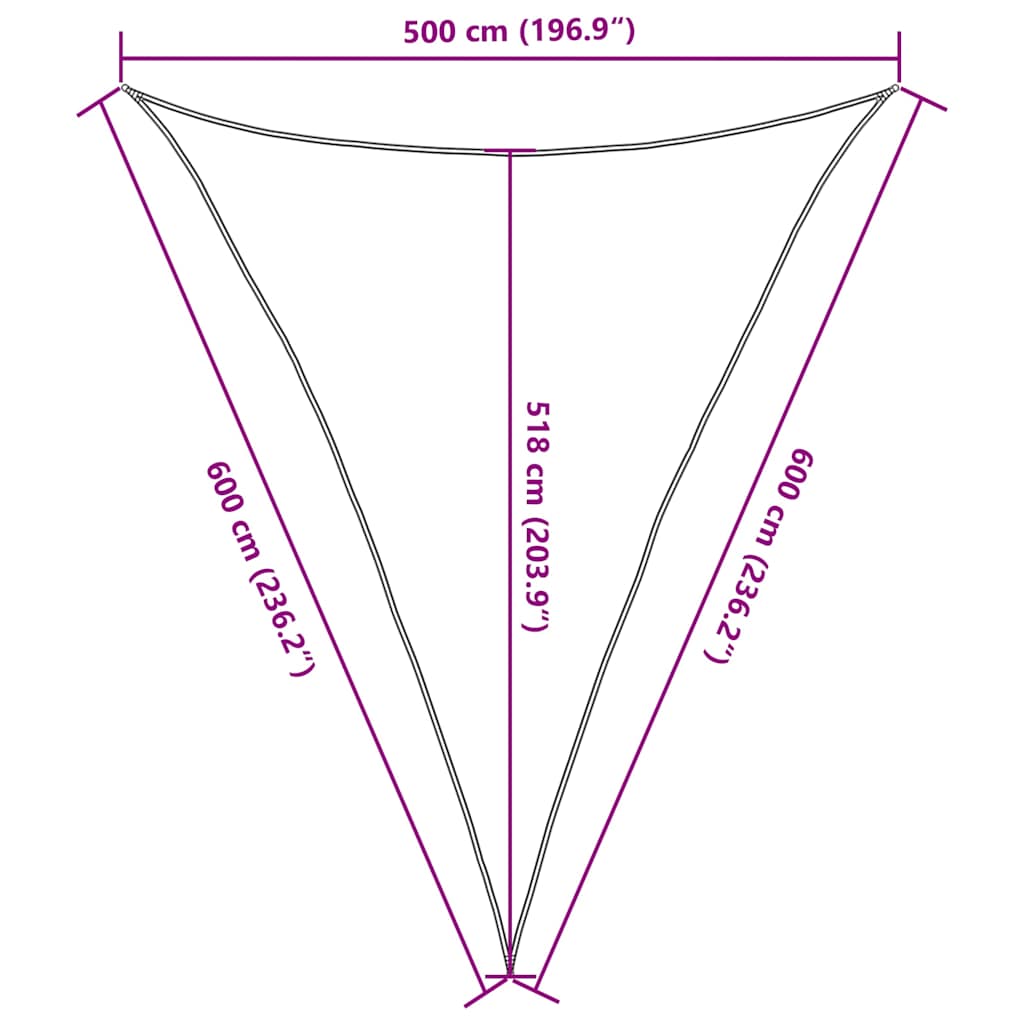 vidaXL Πανί Σκίασης 160 γρ./μ² Τριγωνικό Άμμος 5x6x6 μ. HDPE