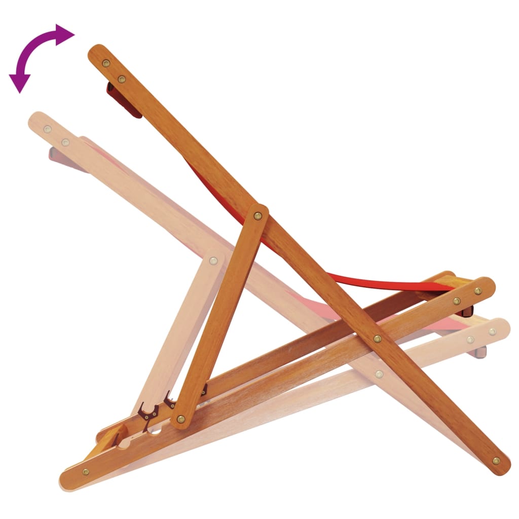 vidaXL Καρέκλες Παραλίας Πτυσσόμενες 2 τεμ. Κόκκινες Υφασμάτινες