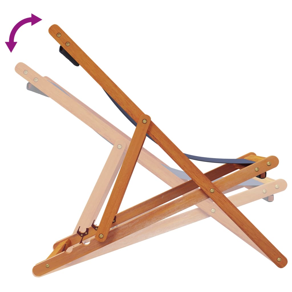 vidaXL Καρέκλες Παραλίας Πτυσσόμενες 2 τεμ. Μπλε Υφασμάτινες