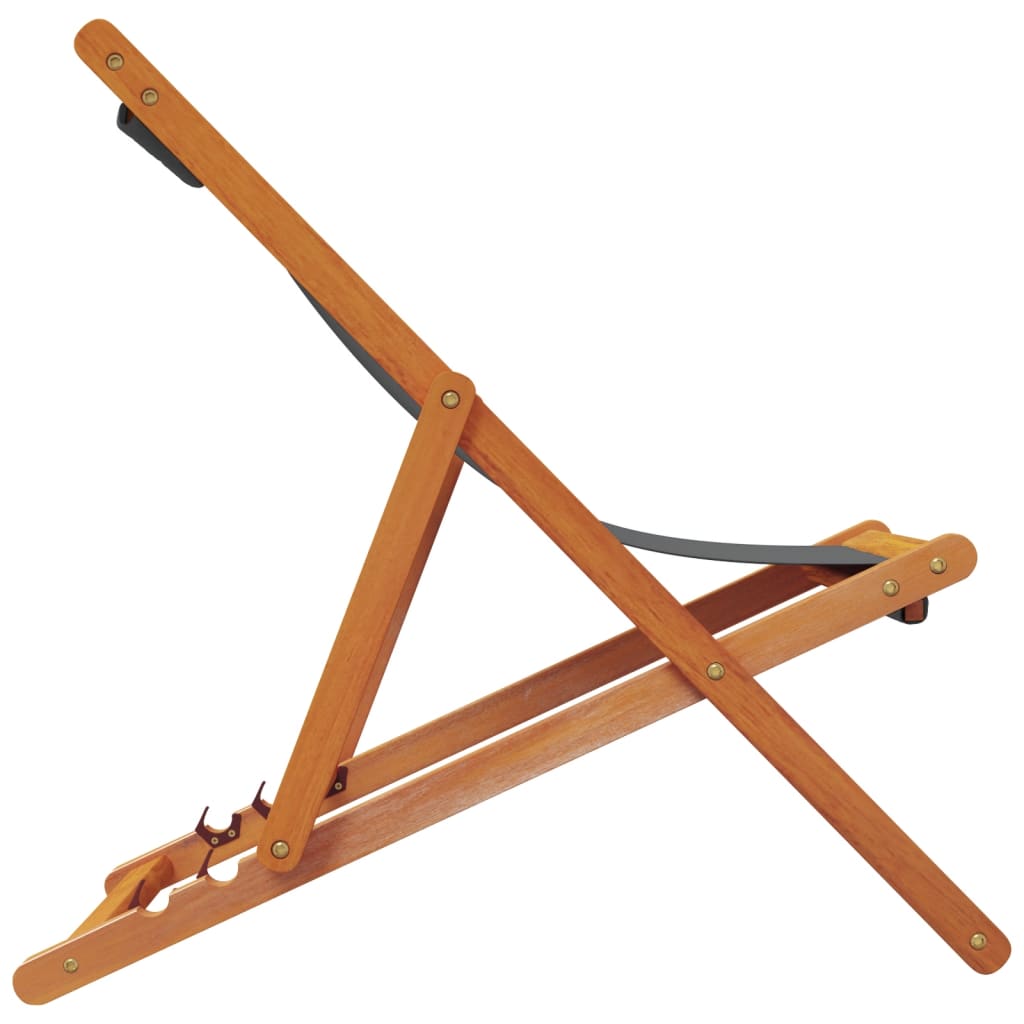 vidaXL Καρέκλες Παραλίας Πτυσσόμενες 2 τεμ. Γκρι Υφασμάτινες