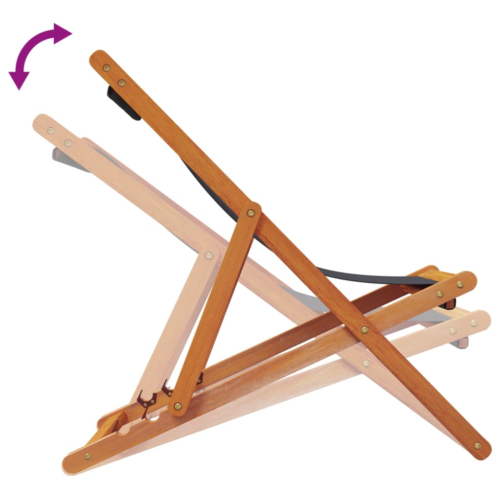 vidaXL Καρέκλες Παραλίας Πτυσσόμενες 2 τεμ. Γκρι Υφασμάτινες