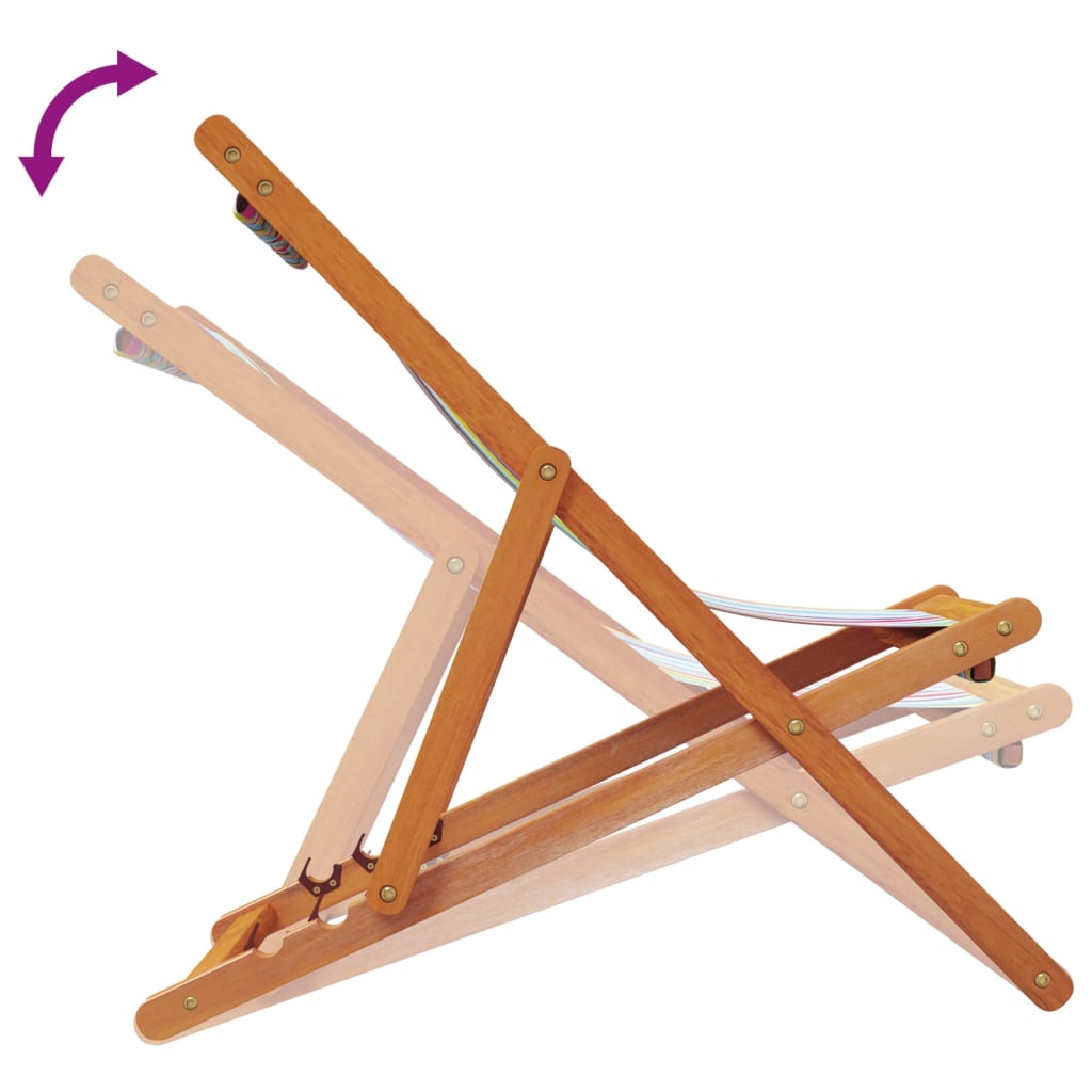 vidaXL Καρέκλες Παραλίας Πτυσσόμενες 2 τεμ. Πολύχρωμο Υφασμάτινες