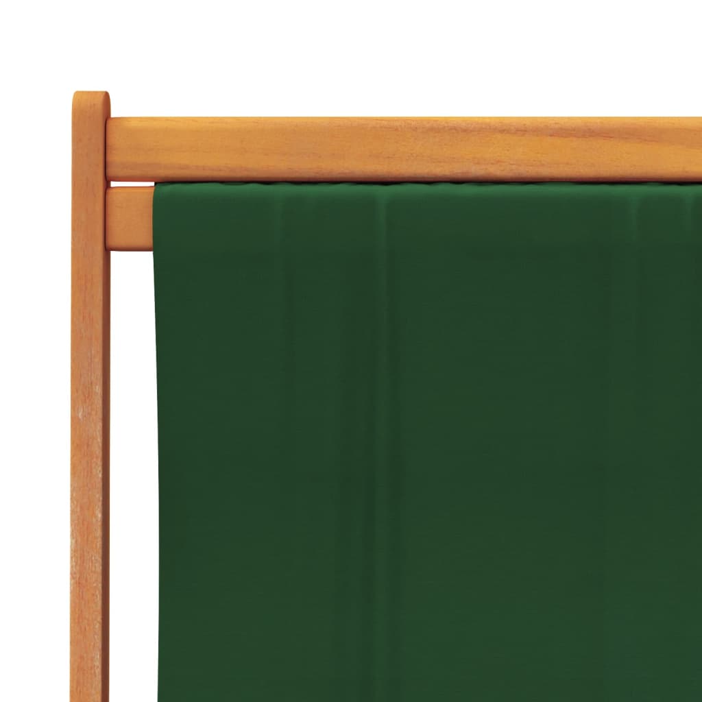 vidaXL Καρέκλες Παραλίας Πτυσσόμενες 2 τεμ. Πράσινες Υφασμάτινες