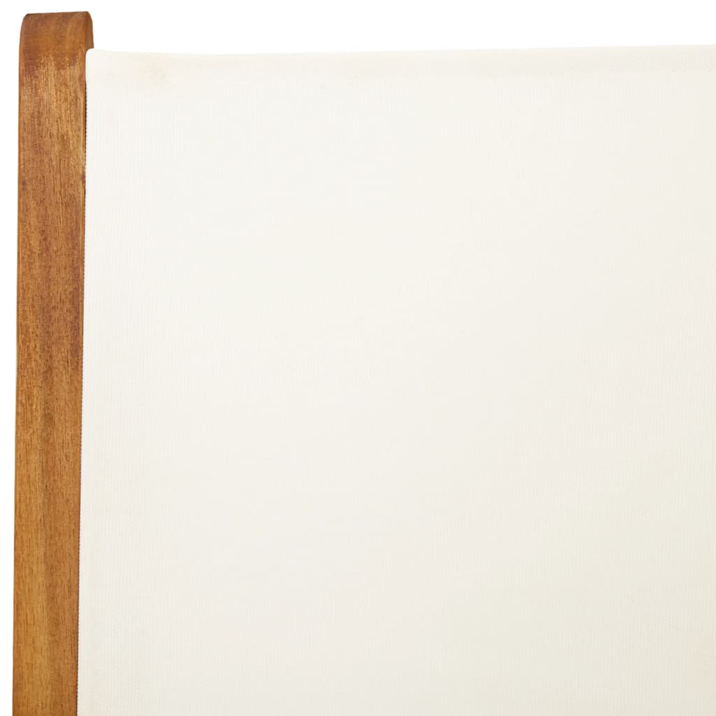 vidaXL Καρέκλες Κήπου Ανακλινόμενες 4 Τεμ. Λευκές Ύφασμα/Μασίφ Ξύλο